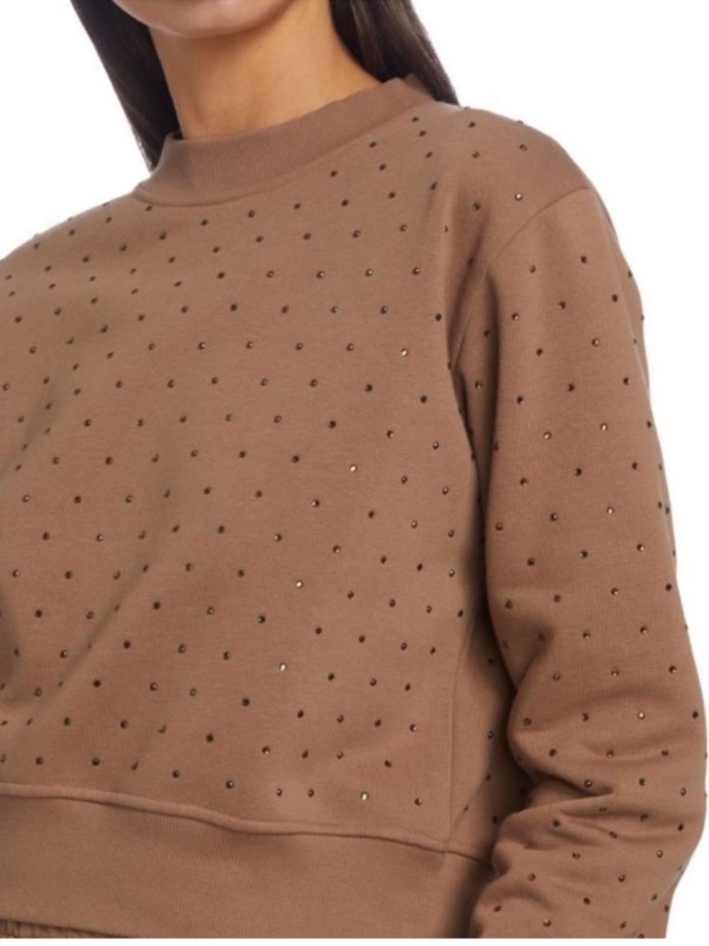 Generation Love Julie Crystal Sweatshirt Size Medium Brown 6218